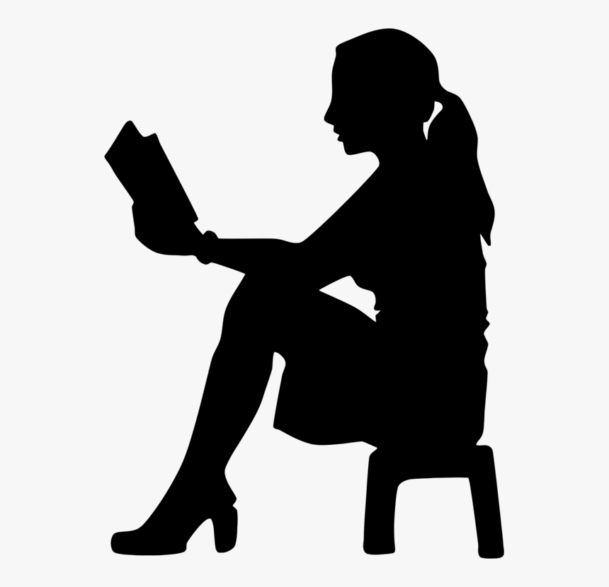 Human - Woman Reading Silhouette, HD Png Download, Free Download