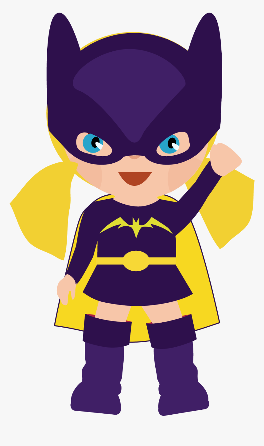 Free Batgirl Clip Art Festa Sophia Water Bottle - Girl Superhero Clipart, HD Png Download, Free Download
