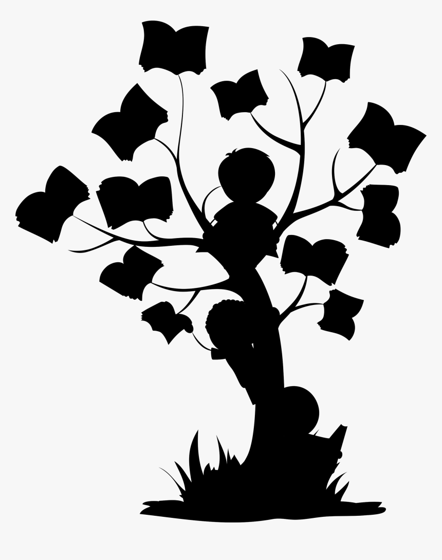 Kid Learning Silhouette - Clip Art Reading Books, HD Png Download, Free Download