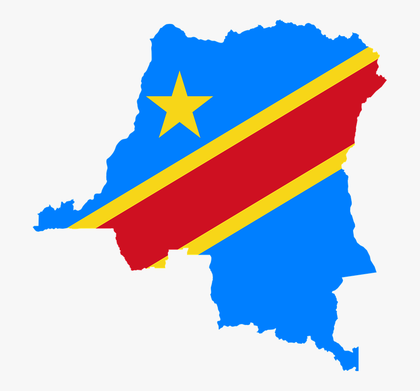 Democratic Republic Of The Congo Flag Map, HD Png Download, Free Download