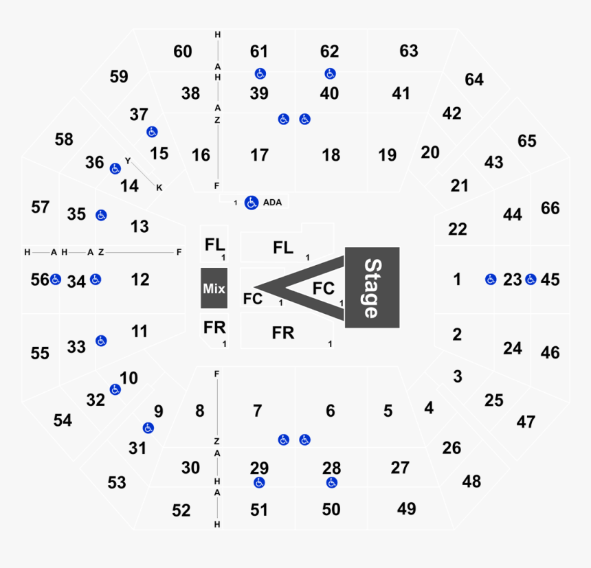Taco Bell Arena Seating Chart Row Numbers, HD Png Download, Free Download