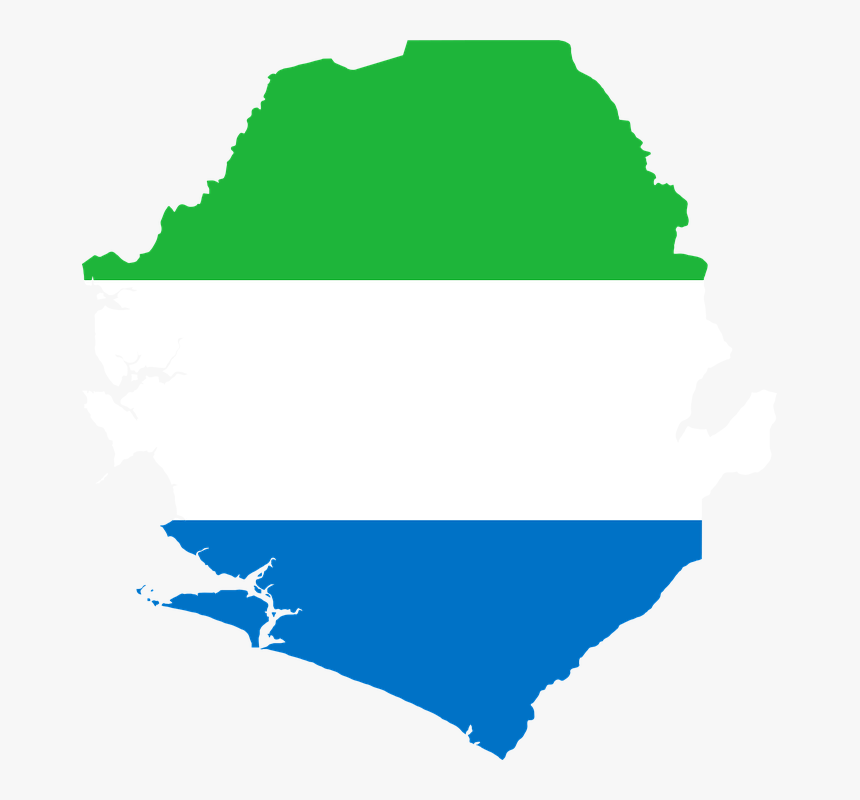 Sierra Leone, Flag, Map, Geography, Outline, Africa - Sierra Leone Map Flag, HD Png Download, Free Download