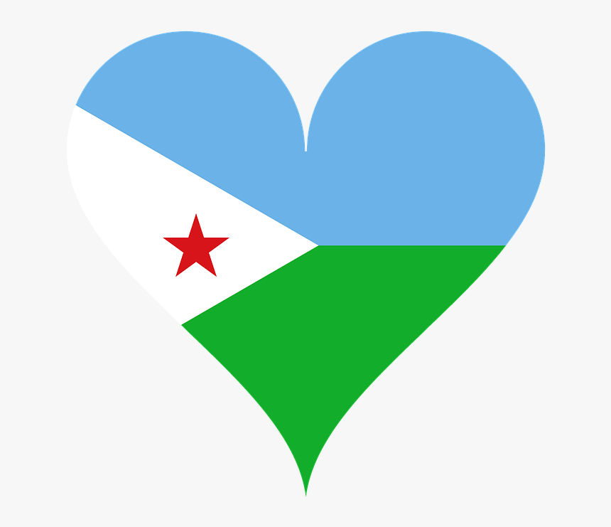 Heart, Love, Flag, Djibouti, Star, Africa, East Africa - Flag Djibouti Love, HD Png Download, Free Download