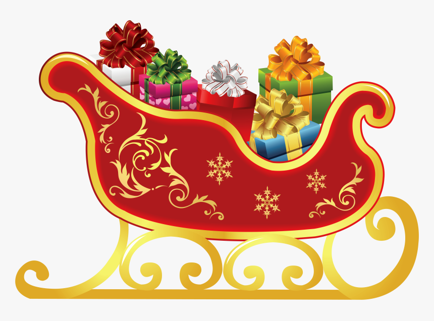 Sled Cliparts - Clip Art Christmas Sleigh, HD Png Download, Free Download