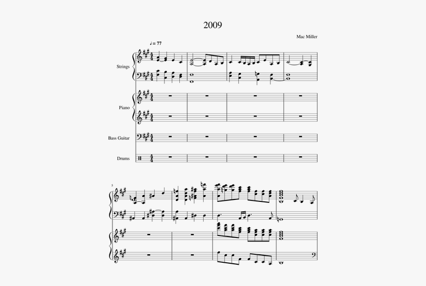 Mac Miller 2009 Piano Sheet Music, HD Png Download, Free Download