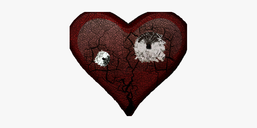 #scbrokenheart #heart #cracked #brokenglass #bullet - Heart, HD Png Download, Free Download