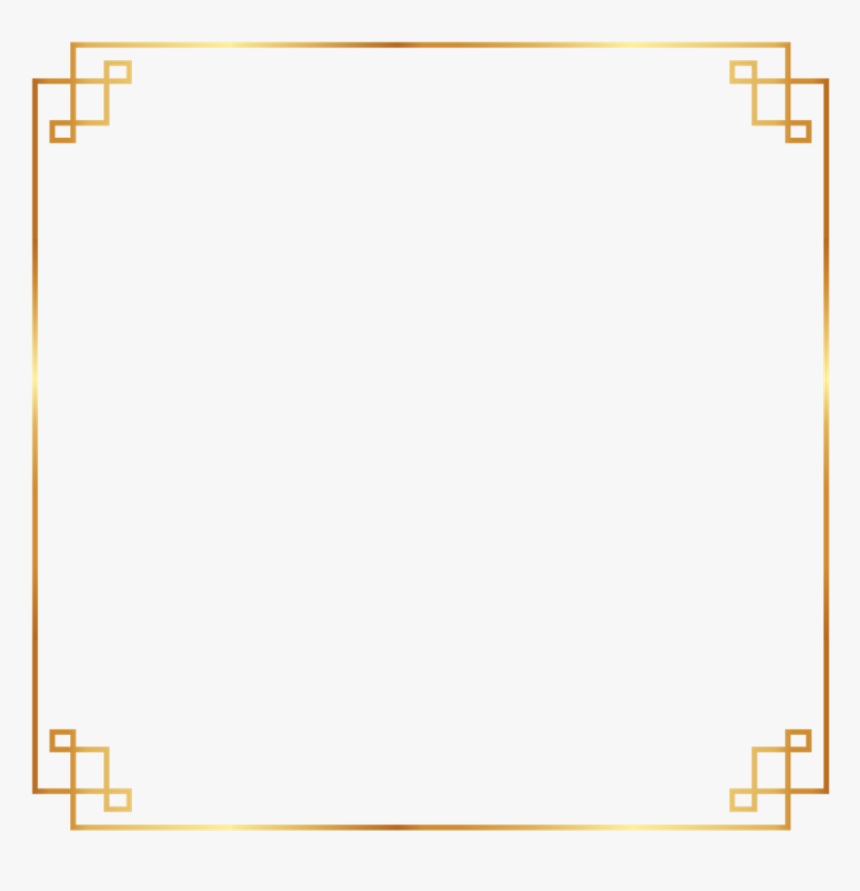 Frame Border Gold Chinese Asian Ftestickers - Gold Simple Frame Png, Transparent Png, Free Download