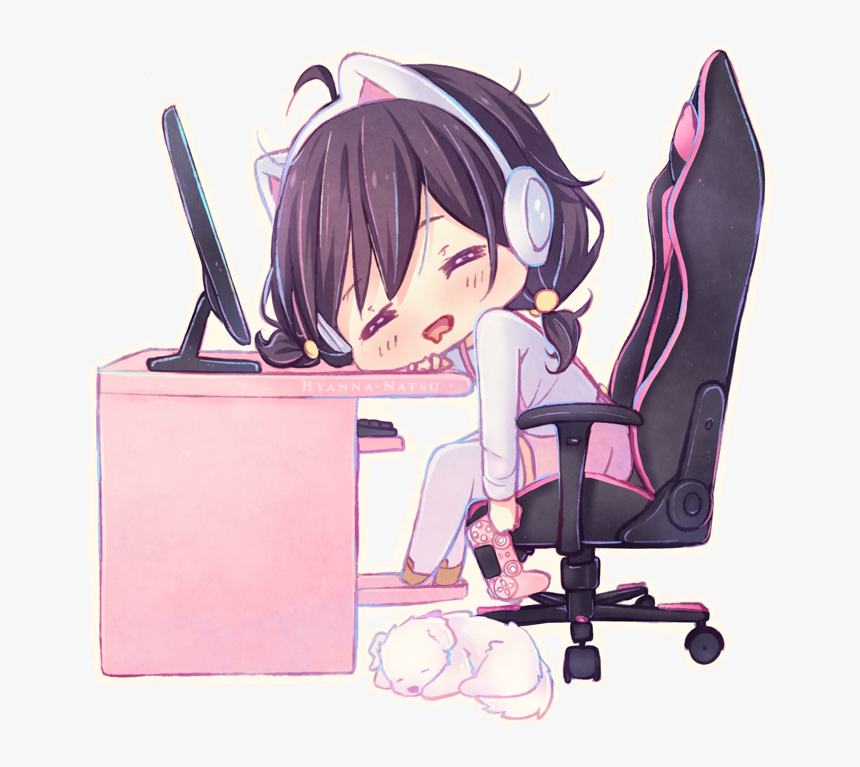 Chibi Anime Girl Gaming, HD Png Download, Free Download