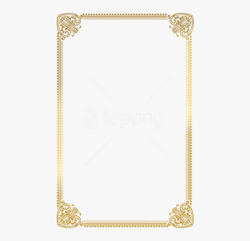 Free Png Download Border Frame Gold Deco Clipart Png - Certificate Frame A4 Size, Transparent Png, Free Download