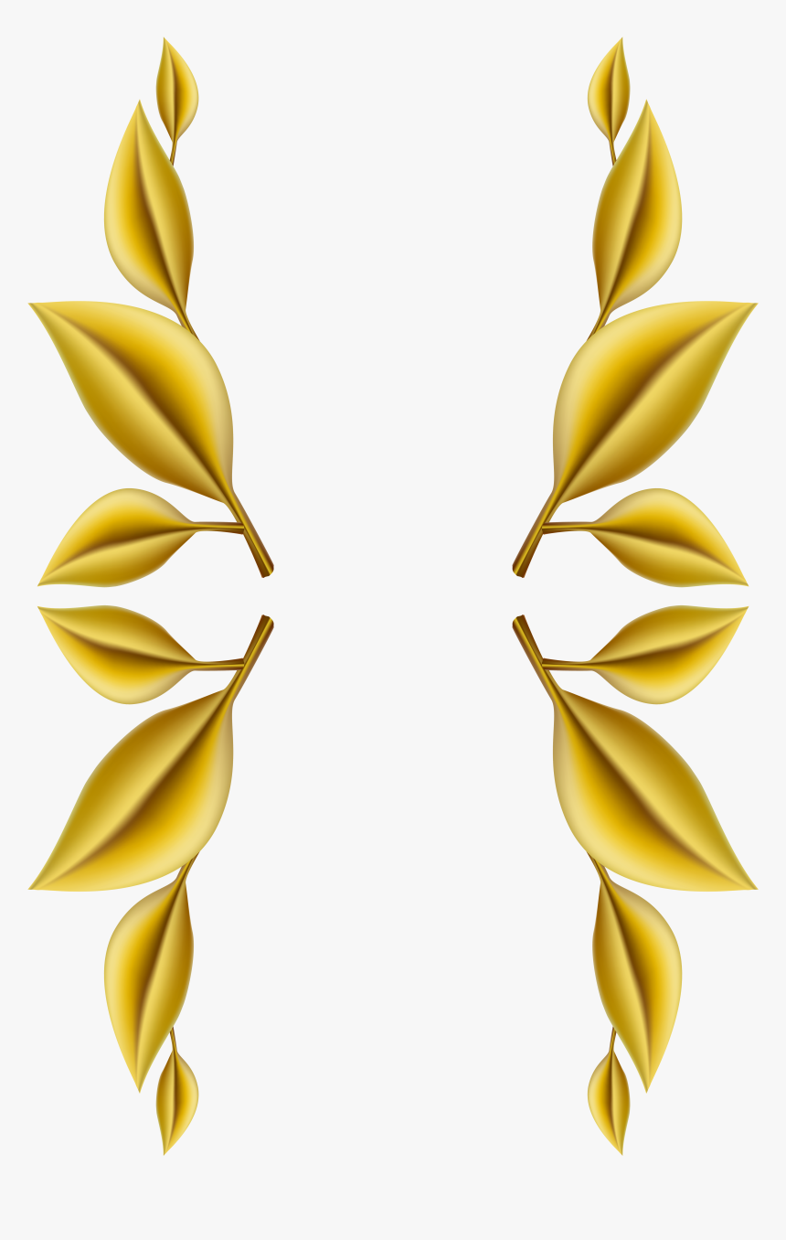 Gold Leaf Border Clipart - Golden Leaves Border Png, Transparent Png, Free Download