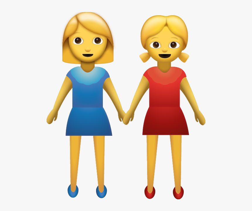 Download Two Women Holding Hands Iphone Emoji Icon - Girls Holding Hands Emoji, HD Png Download, Free Download