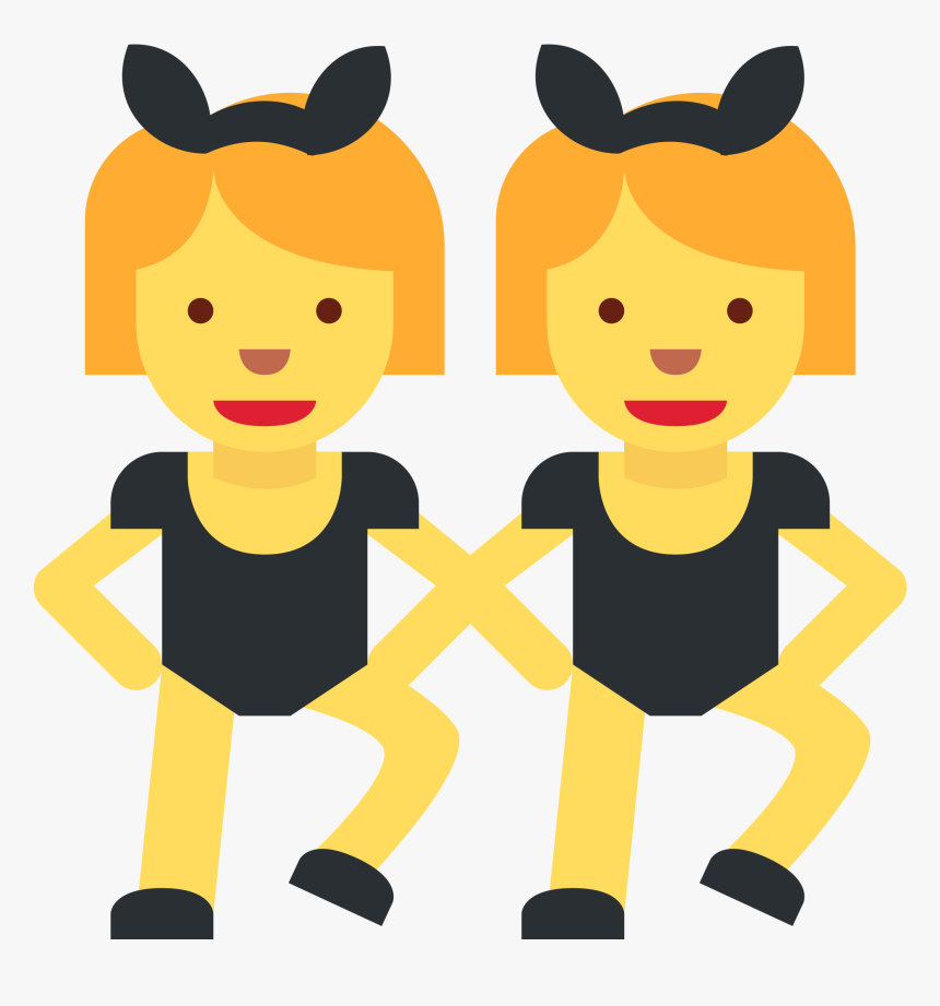 Woman With Bunny Ears Sticker By Twitterverified Account - Dancing Girl Emoji Vector, HD Png Download, Free Download