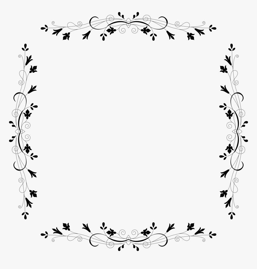 Cyberscooty Floral Border Extended 16 Clip Arts - Border Design Clipart Black And White, HD Png Download, Free Download