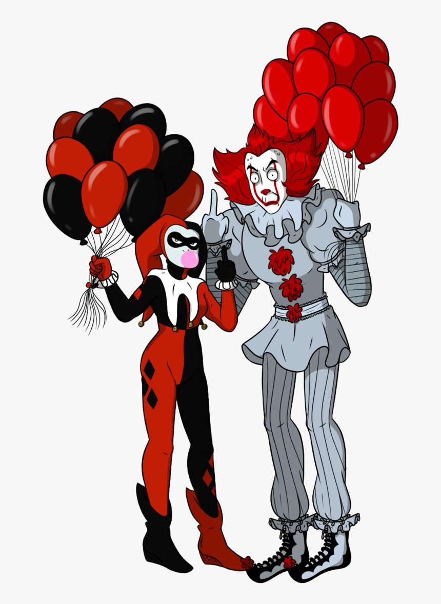 Transparent Harley Quinn Clipart - Pennywise X Harley Quinn, HD Png Download, Free Download