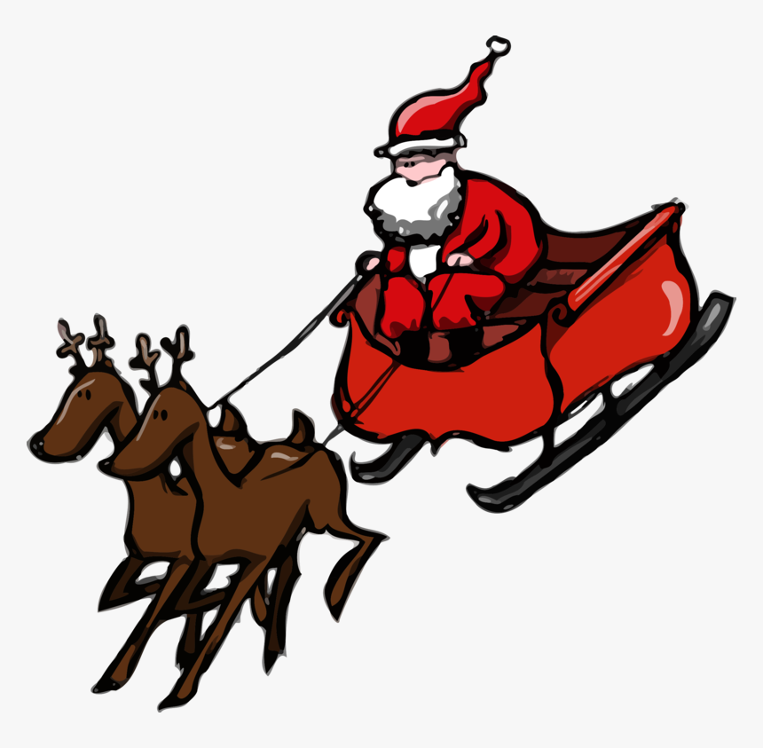 Cartoon Clipart Christmas Sleigh, HD Png Download, Free Download