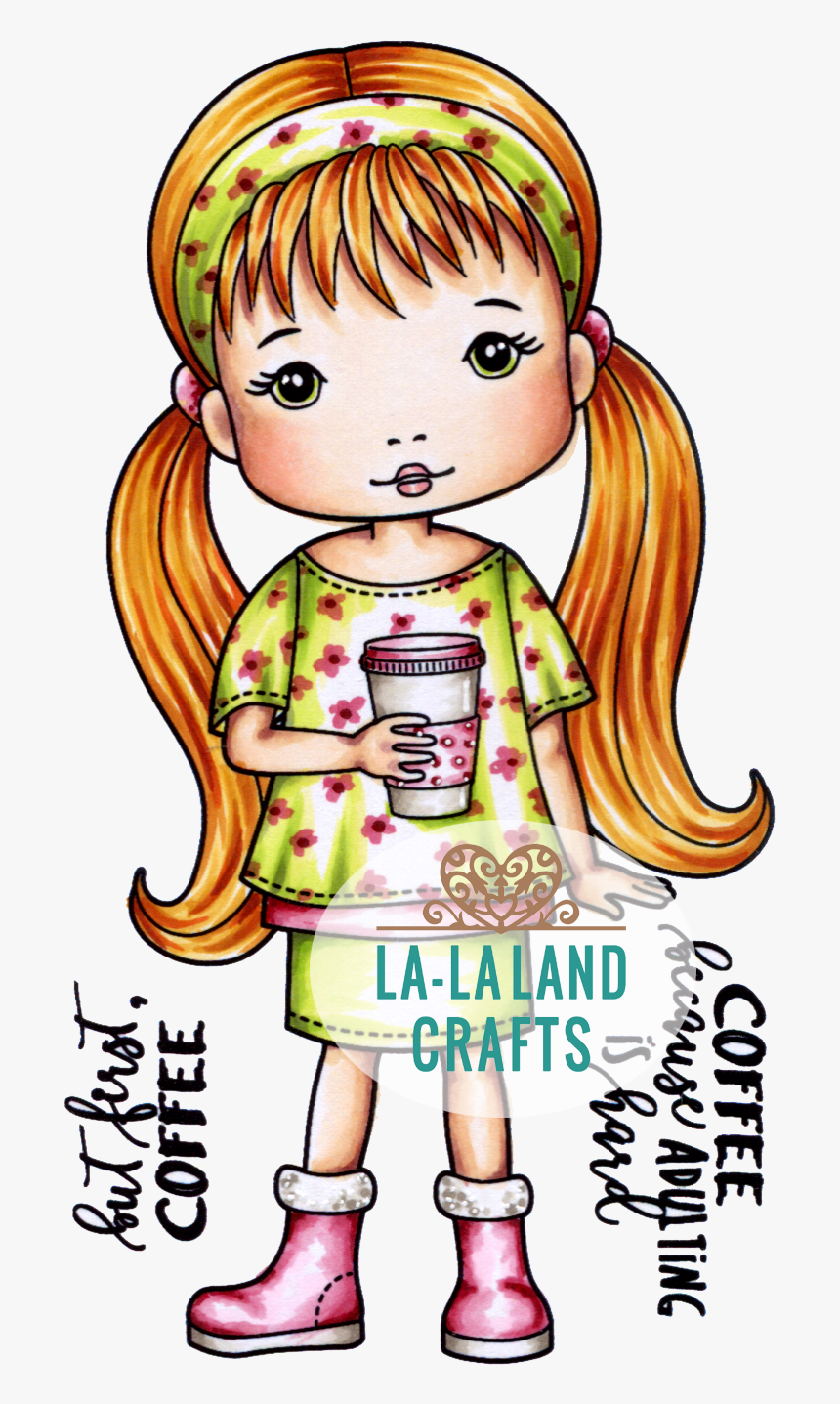 Molli With Coffee Digi Stamp, HD Png Download, Free Download