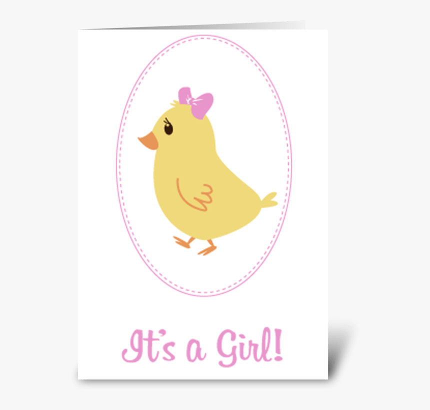 Little Girl Chick Baby Announcement Greeting Card, HD Png Download, Free Download