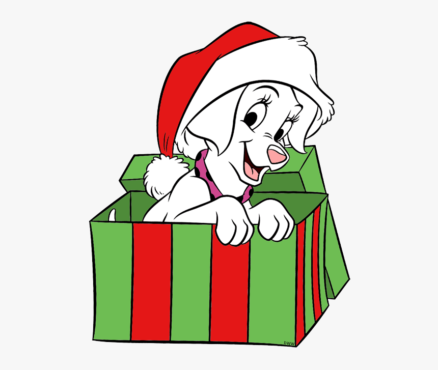 New Dalmatian Puppy As Santa Claus Oddball In Gift, HD Png Download, Free Download