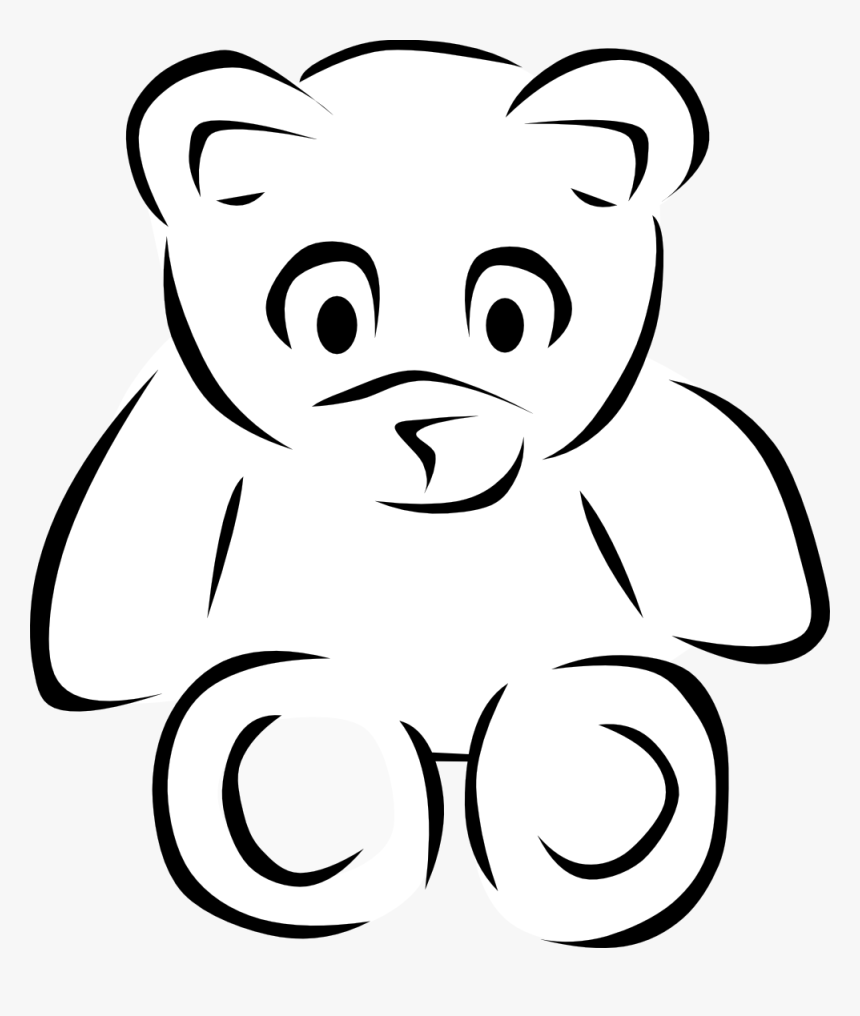 Stylized Teddy Bear Gera 1 Black White Line Art Tattoo, HD Png Download, Free Download