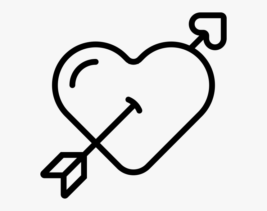 Black And White Heart And Arrow Png Heart-, Transparent Png, Free Download