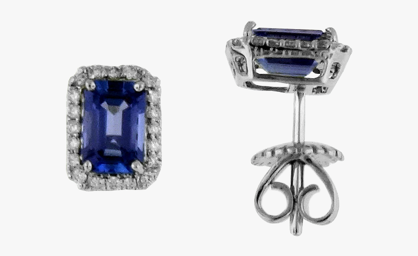 Tanzanite And Diamond Earrings Set In 14k White Gold, HD Png Download, Free Download