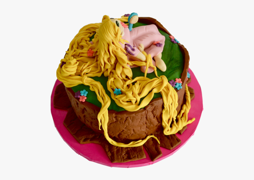 Rapunzel Chocolate Birthday Cake With Edible Rapunzel, HD Png Download, Free Download