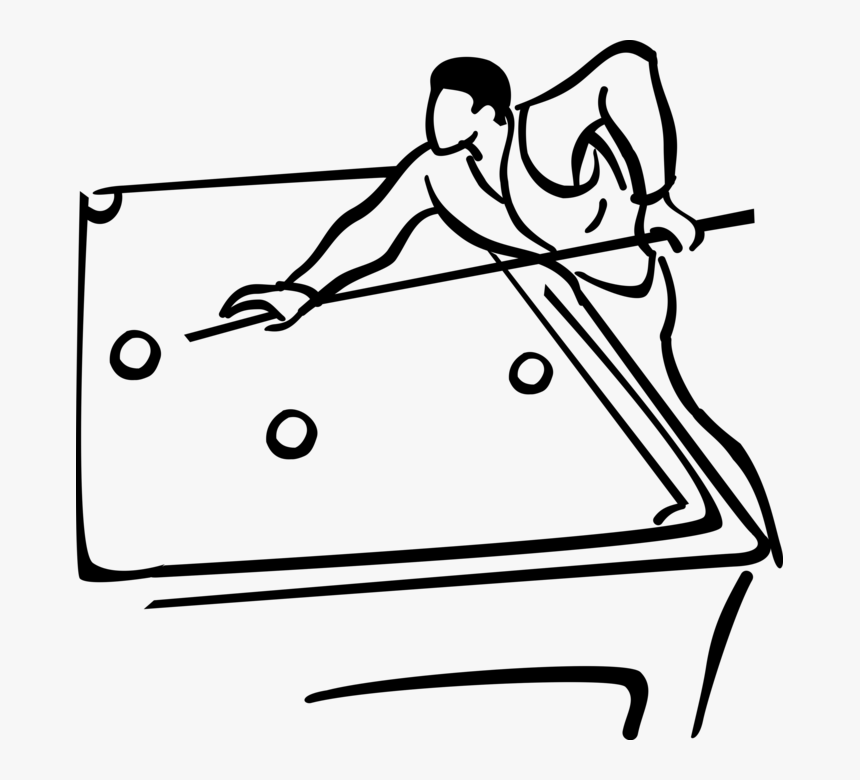 Vector Illustration Of Sport Of Billiards Player Plays, HD Png Download, Free Download