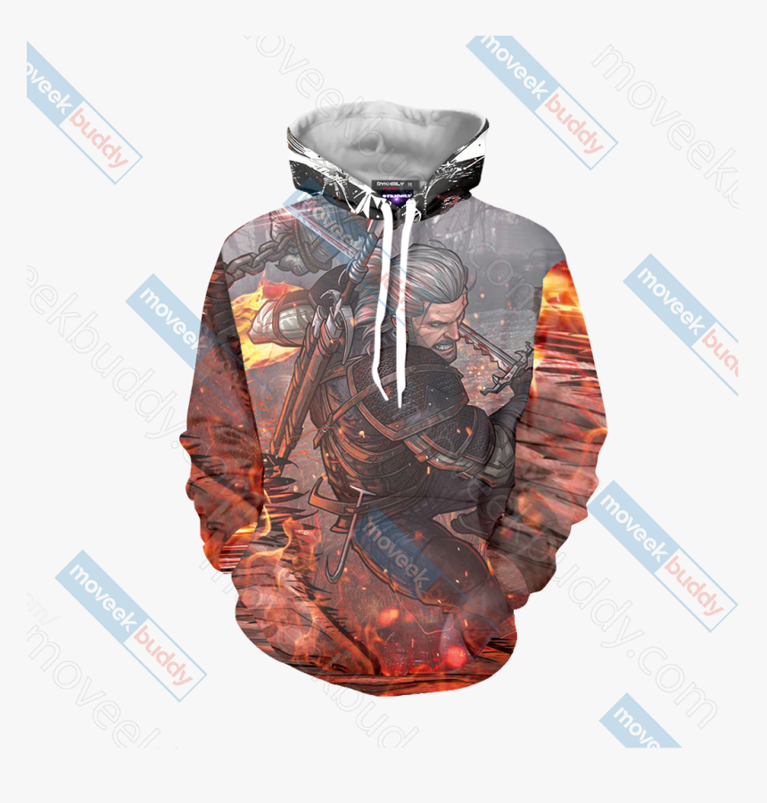 The Witcher 3 Wild Hunt Geralt 3d Hoodie, HD Png Download, Free Download