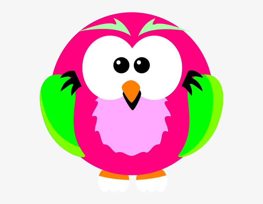 Pink And Green Owl Clip Art At Clker Com Vector Clip, HD Png Download, Free Download