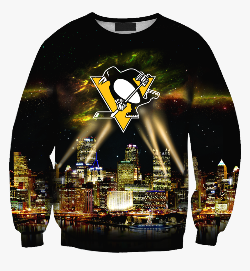 Skyline Pittsburgh Penguins 3d Full Over Print Hoodie,, HD Png Download, Free Download