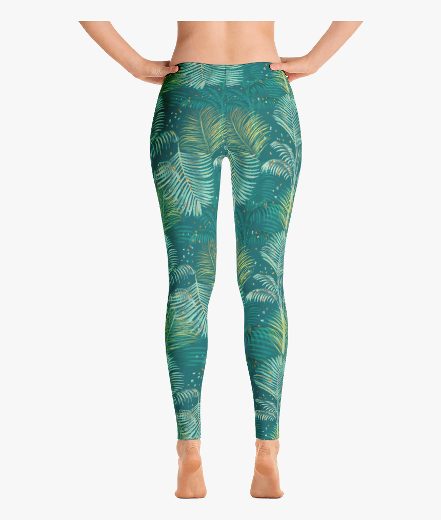 Tropical Jungle Fern Leaf Leggings