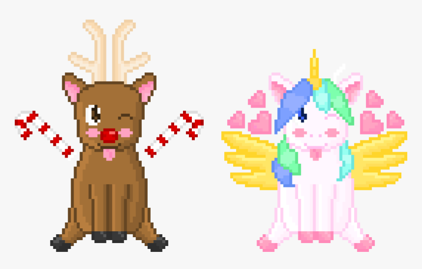 Kawaii Reindeer And Unicorn, HD Png Download, Free Download