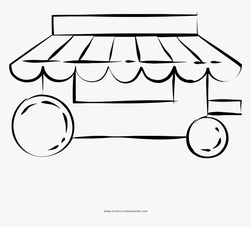 Food Cart Coloring Page, HD Png Download, Free Download