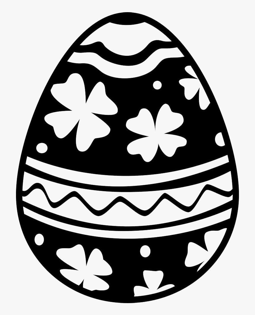 Easter Egg With Flowers And Lines Decoration, HD Png Download, Free Download