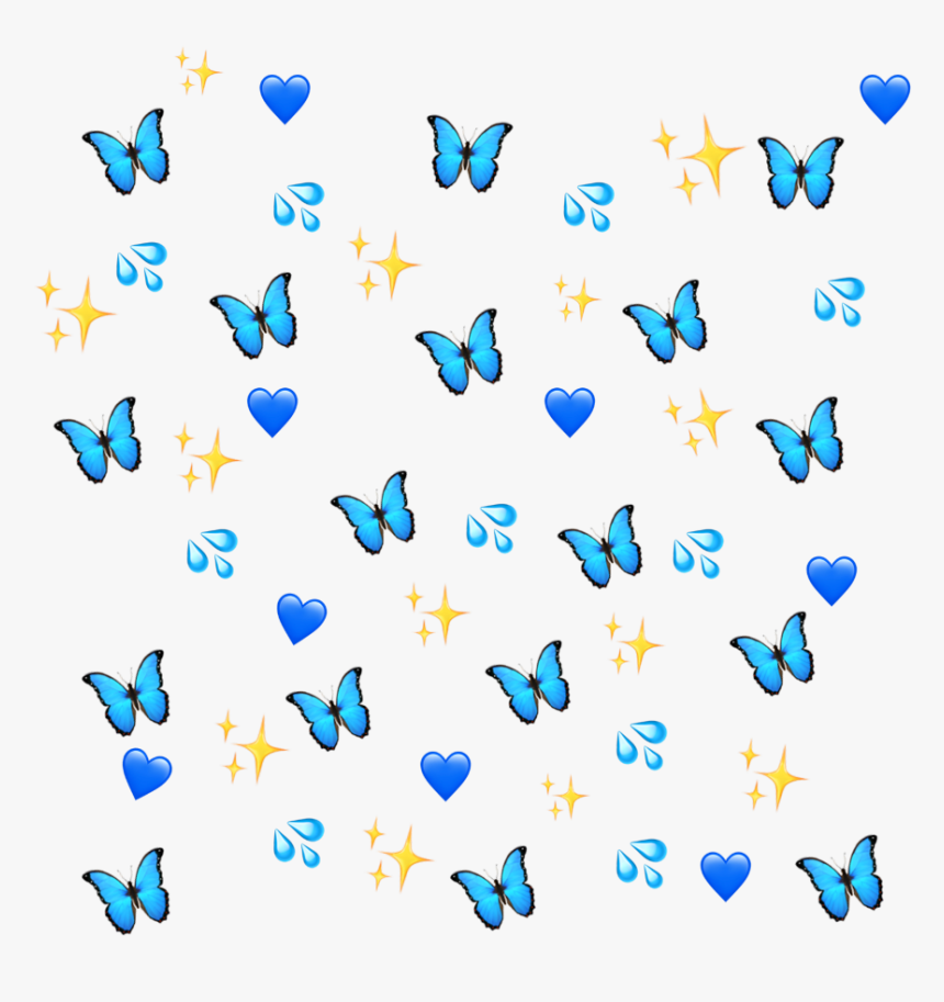 #yellow #blue #emoji #background #emojibackground #butterfly, HD Png Download, Free Download