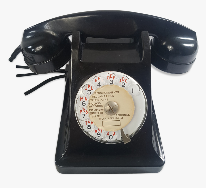 Rotating Black Bakelite Rotary Phone French France, HD Png Download, Free Download