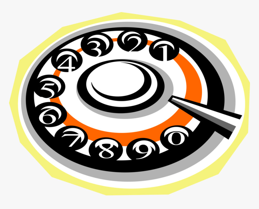 Vector Illustration Of Rotary Telephone Phone Dial, HD Png Download, Free Download