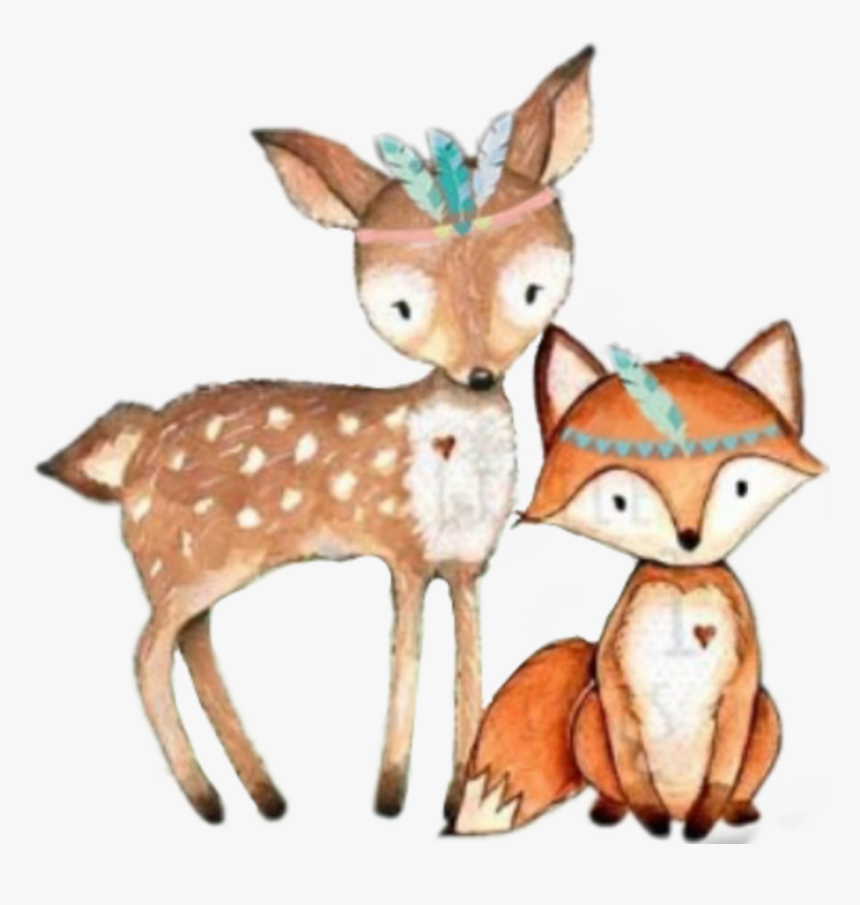 #tribal #fox #deer #woodland #forest #animals, HD Png Download, Free Download