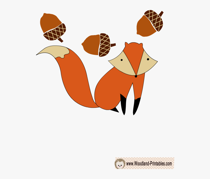 Free Printable Fox Sticker Forest Animals, Woodland, HD Png Download, Free Download