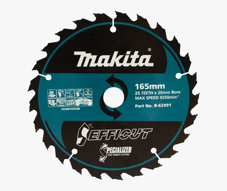Makita 165mm 25t Tct Efficut Circular Saw Blade, HD Png Download, Free Download