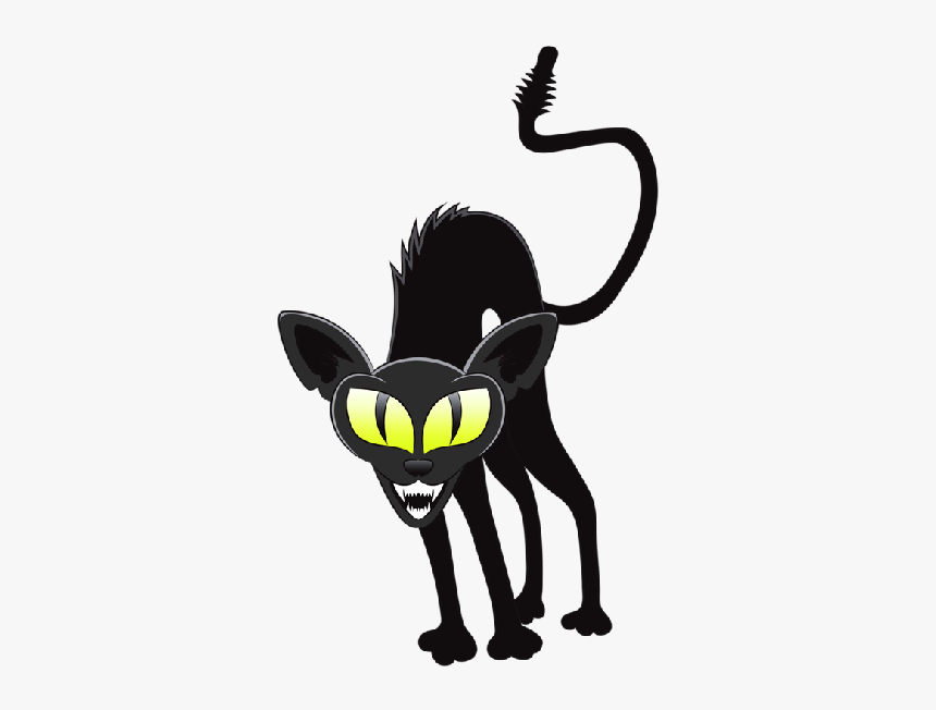 Halloween Black Cat Cartoon, HD Png Download, Free Download