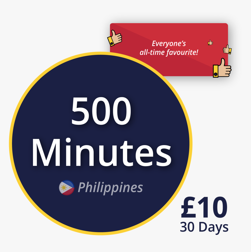 500 Minutes To Call The Philippines With Udial"s Smart, HD Png Download, Free Download