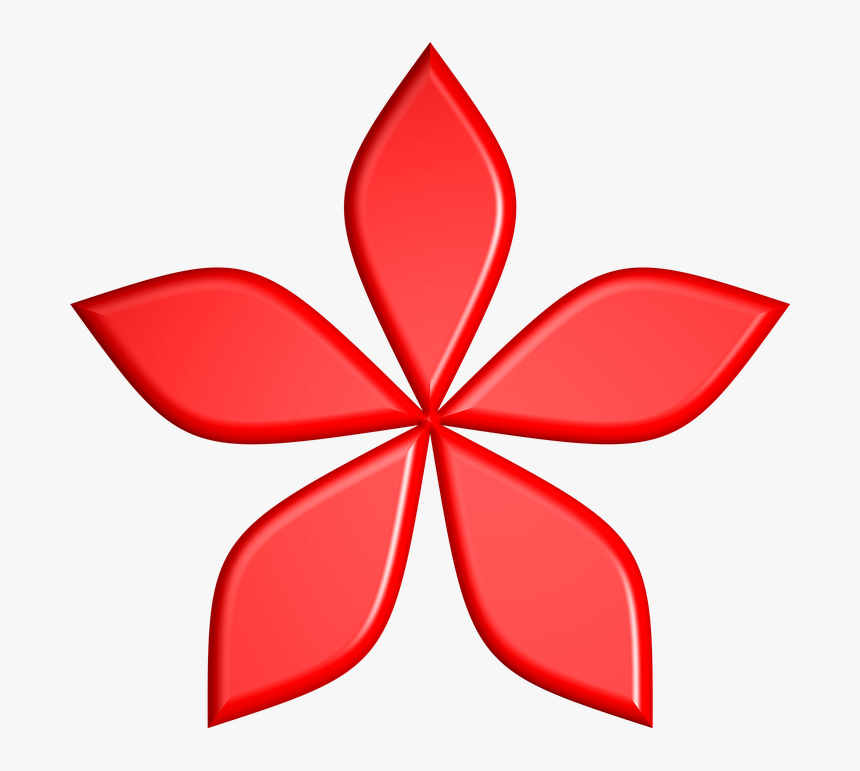 Flower, Red, Shape, Bevel, Plant, Floral, Design, HD Png Download, Free Download