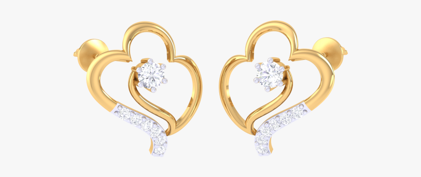 Double Heart Shaped Studs, HD Png Download, Free Download