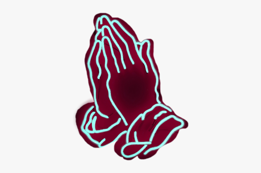 Praying Hands Png Neon, Transparent Png, Free Download