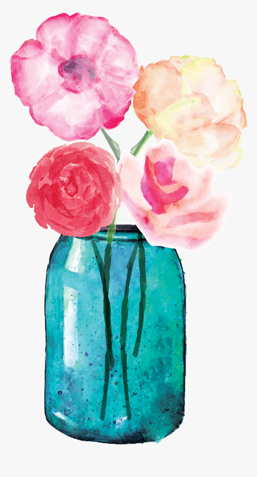 Flowers Clipart Mason Jar, HD Png Download, Free Download