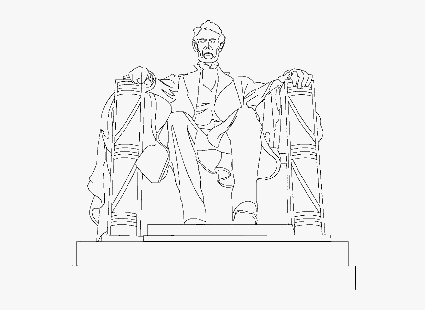 A Drawing Of Abraham Lincoln Memorial Coloring Page, HD Png Download, Free Download