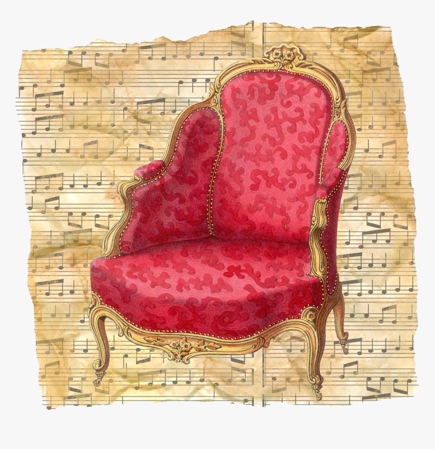 Vintage Chair Red Music Sheet Old, HD Png Download, Free Download