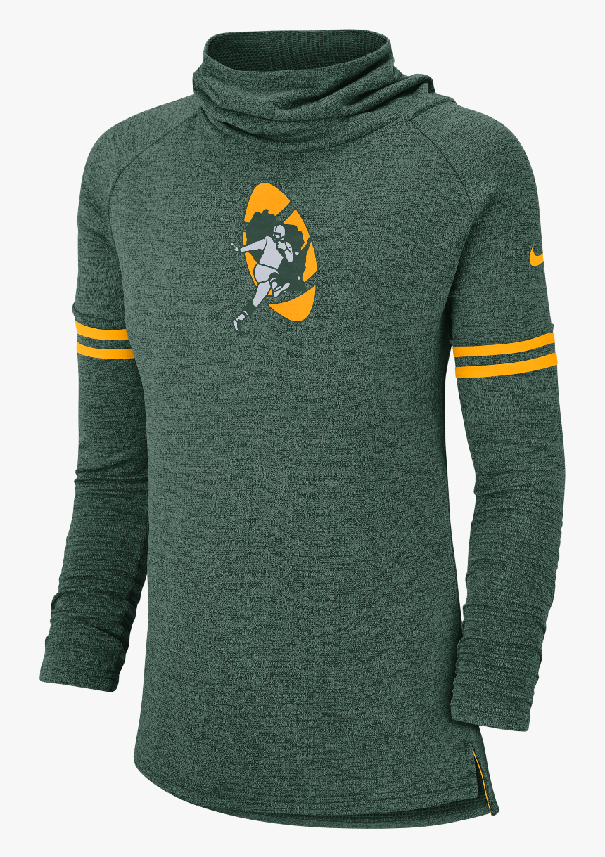 Green Bay Packers Ladies Throwback Long Sleeve Funnel, HD Png Download, Free Download