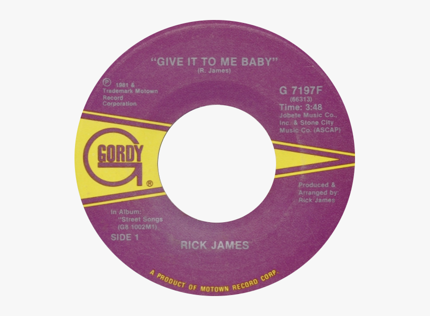 Give It To Me Baby By Rick James Us Vinyl Side-a Label, HD Png Download, Free Download